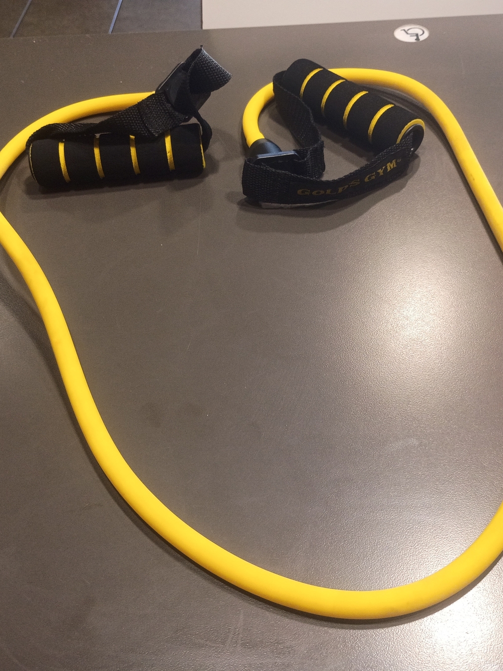 Yellow Resistance Band with Padded Black Handles
